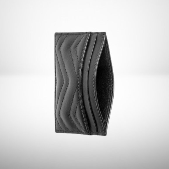 GUCCI NEW GG MARMONT BLACK QUILTED CARD HOLDER - Picture 5 of 6